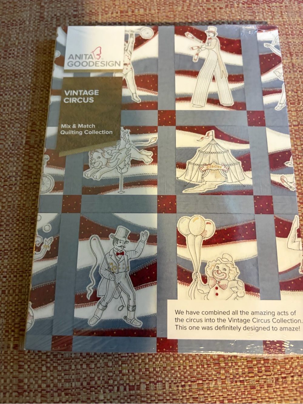 Anita Gooddesign Vintage Circus Quilting Collection - machine embroidery sealed